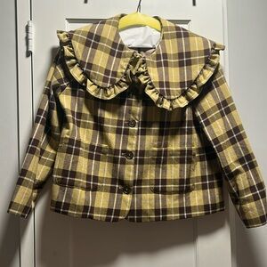 SEA light jacket/blazer in brown check pattern.  Brand new with tags!